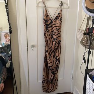 NWT Zara Zebra Print Midi Dress